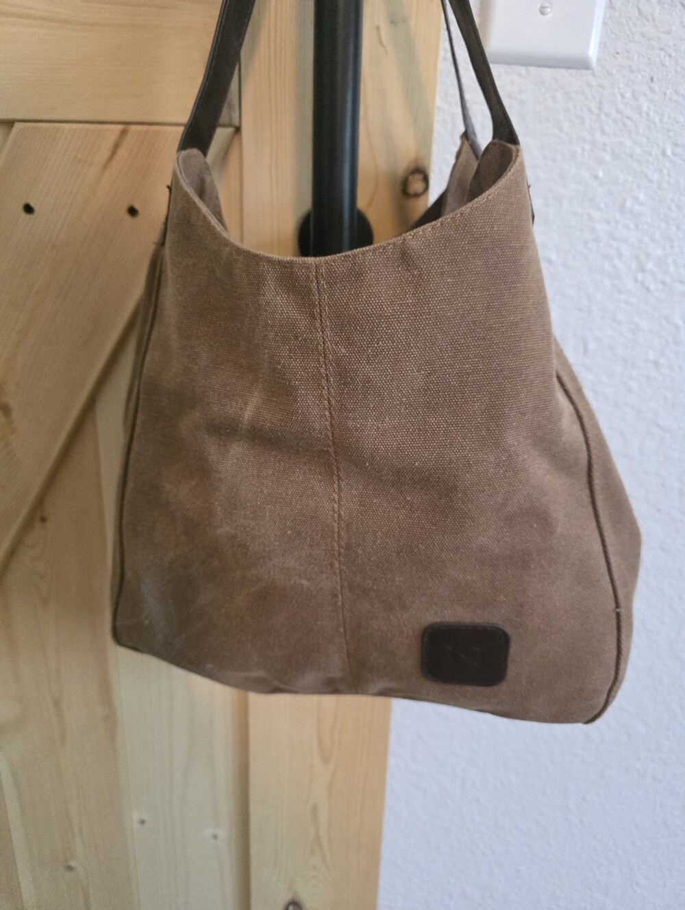 Next Era Brown Canvas Shoulder Bag